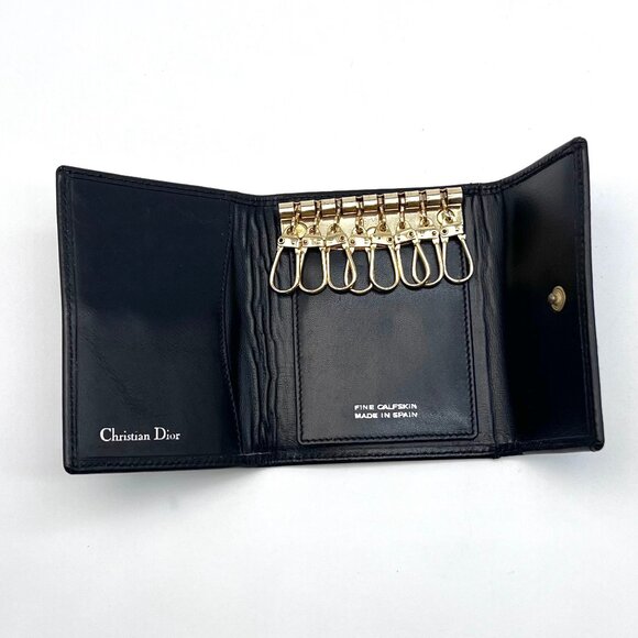 Vintage Christian Dior Calfskin Leather Key Holder Wallet Spain - Picture 5 of 12